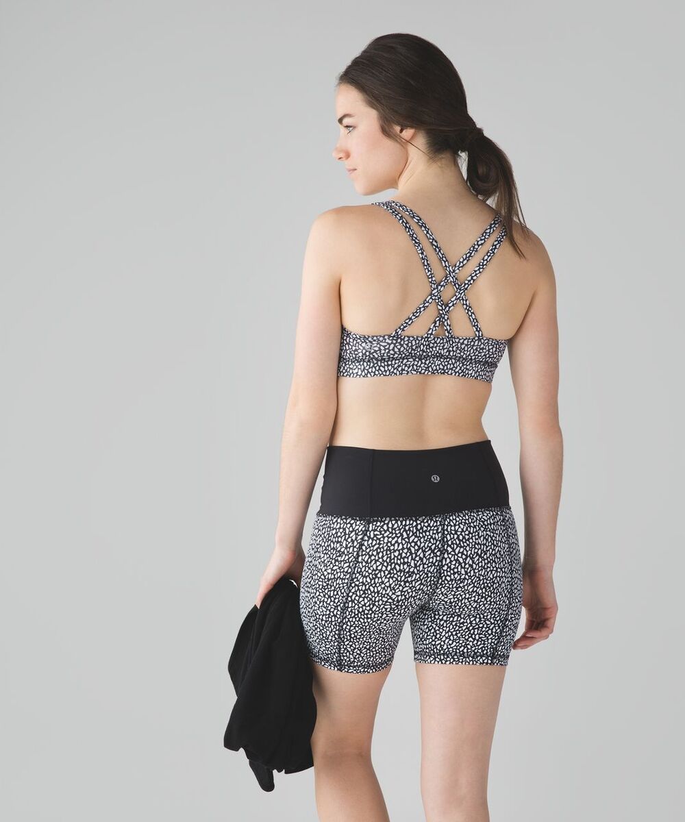 Lululemon Energy Bra Size 4 EUC Miss Mosaic Black
